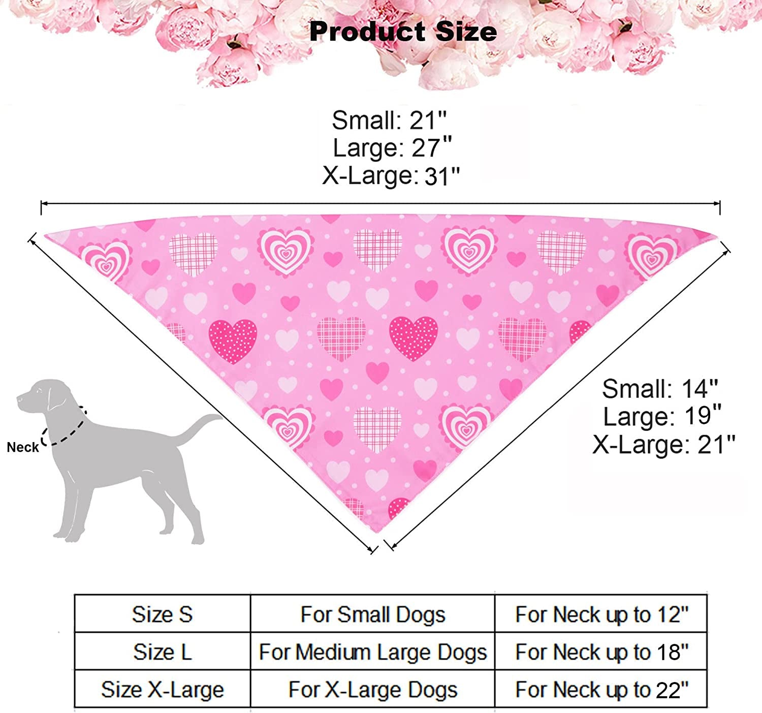 Adoggygo Valentine'S Day Dog Bandana, Multiple Sizes Offered, Reversible Triangle Dog Scarf Pet Bandana for Medium Large Dogs (Large, Red&Pink-2) Animals & Pet Supplies > Pet Supplies > Dog Supplies > Dog Apparel ADOGGYGO   