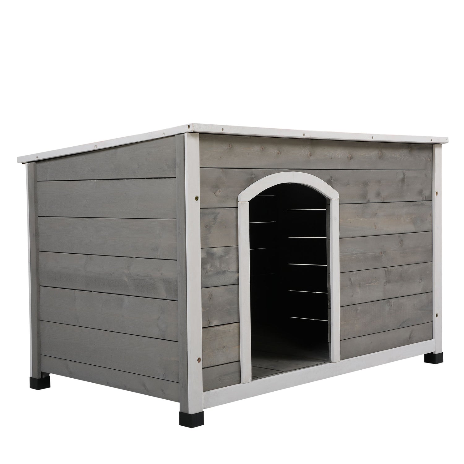 Atotoa Outdoor Wood Dog House, Dog Cabin with Weatherproof Roof and Open Door, Easy to Clean Animals & Pet Supplies > Pet Supplies > Dog Supplies > Dog Houses Atotoa   