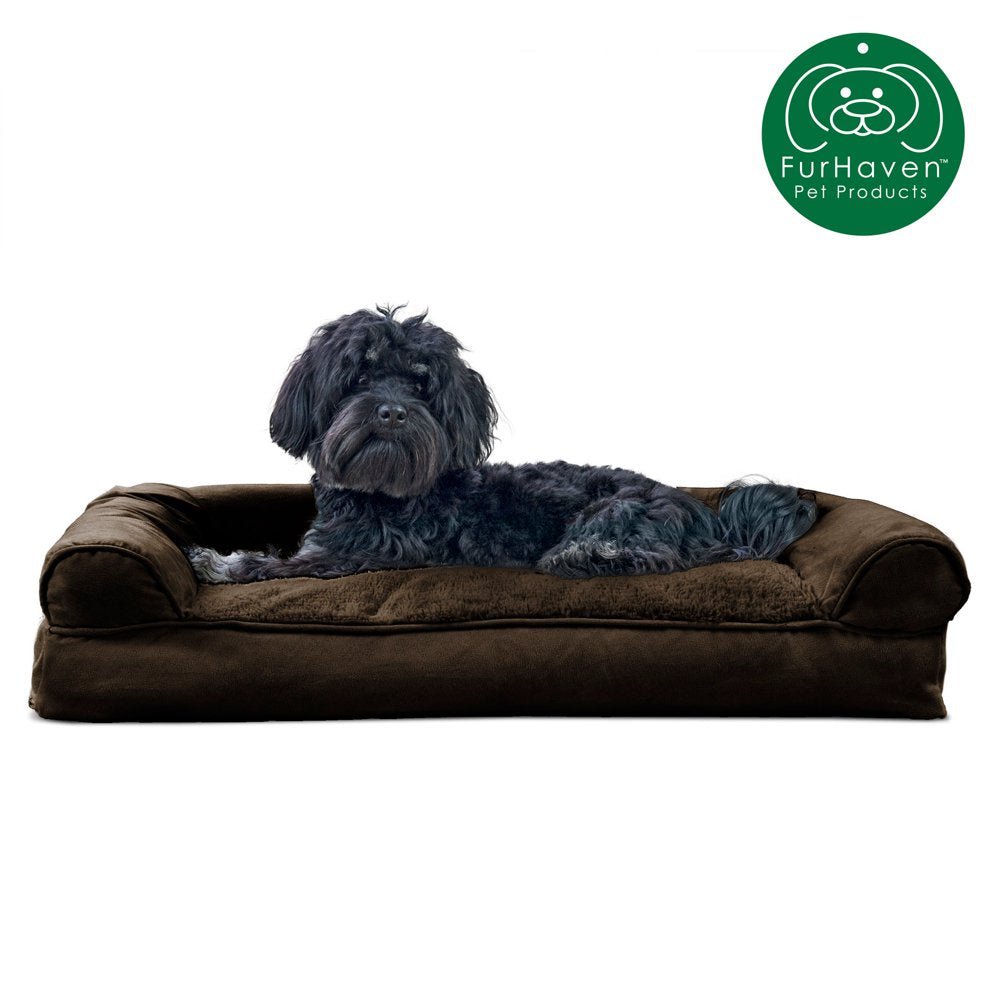 Furhaven Pet Products | Plush & Suede Pillow Sofa Pet Bed for Dogs & Cats, Espresso, Large Animals & Pet Supplies > Pet Supplies > Cat Supplies > Cat Beds FurHaven Pet M Espresso 