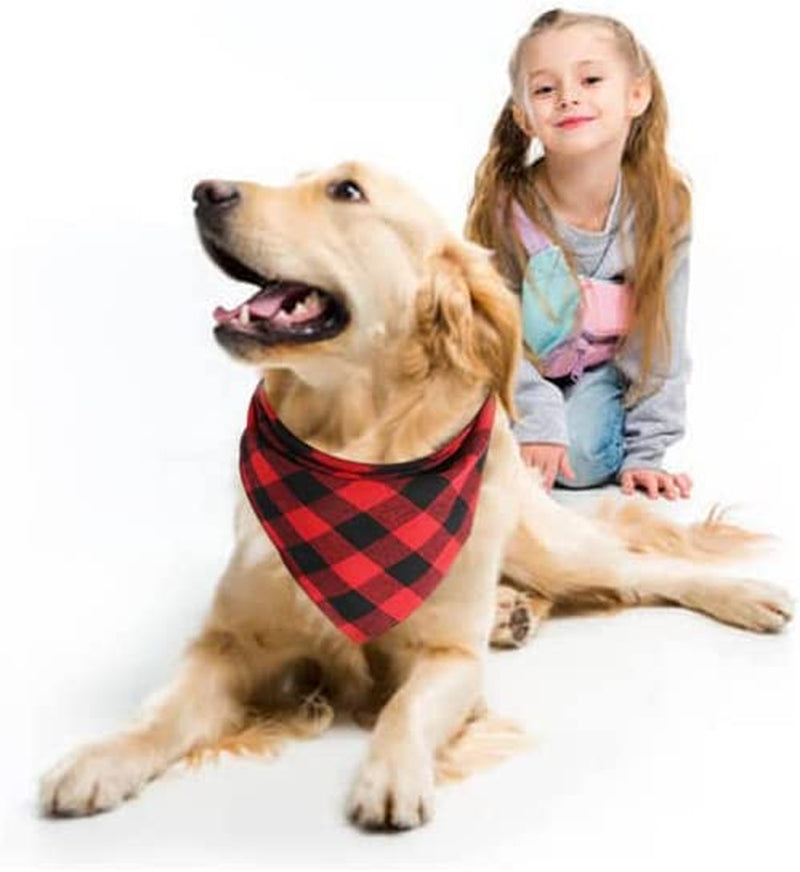 Pet Dog Bandanas - 2Pcs Classic Triangle Plaid Dog Scarf Bow Tiess, Washable Kerchief Set for Small Medium Dogs Cats Pets Animals & Pet Supplies > Pet Supplies > Dog Supplies > Dog Apparel AWASBO   