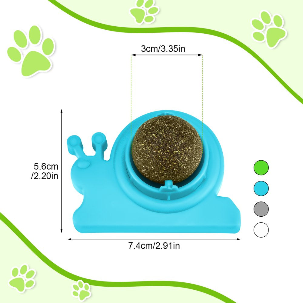 Taihexin 4 Pcs Catnip Wall Ball, Rotating Catnip Wall Roller for Cat, Edible Cat Licking Toy, Teeth Cleaning Cat Bite Toy, Safe Healthy Kitty Roller Catnip Balls Animals & Pet Supplies > Pet Supplies > Cat Supplies > Cat Toys TAIHEXIN   