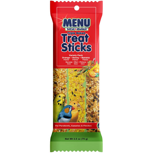 Menu Crunch Sticks Parakeet Treat - Variety Pack - Pet Bird Treat Toy Animals & Pet Supplies > Pet Supplies > Bird Supplies > Bird Treats Vitakraft Sunseed Inc.   