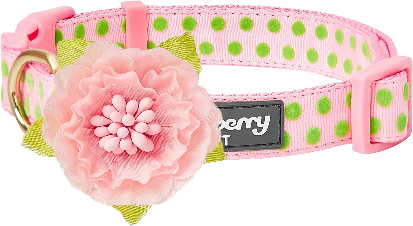 Blueberry Pet Heart Flocking Dog Collar Valentine’S Day Adjustable Collars with Velvety Bowtie for Medium Dogs, Mint Green, Neck 14.5"-20" Animals & Pet Supplies > Pet Supplies > Dog Supplies > Dog Apparel Blueberry Pet Flocking Print - Baby Pink Medium 