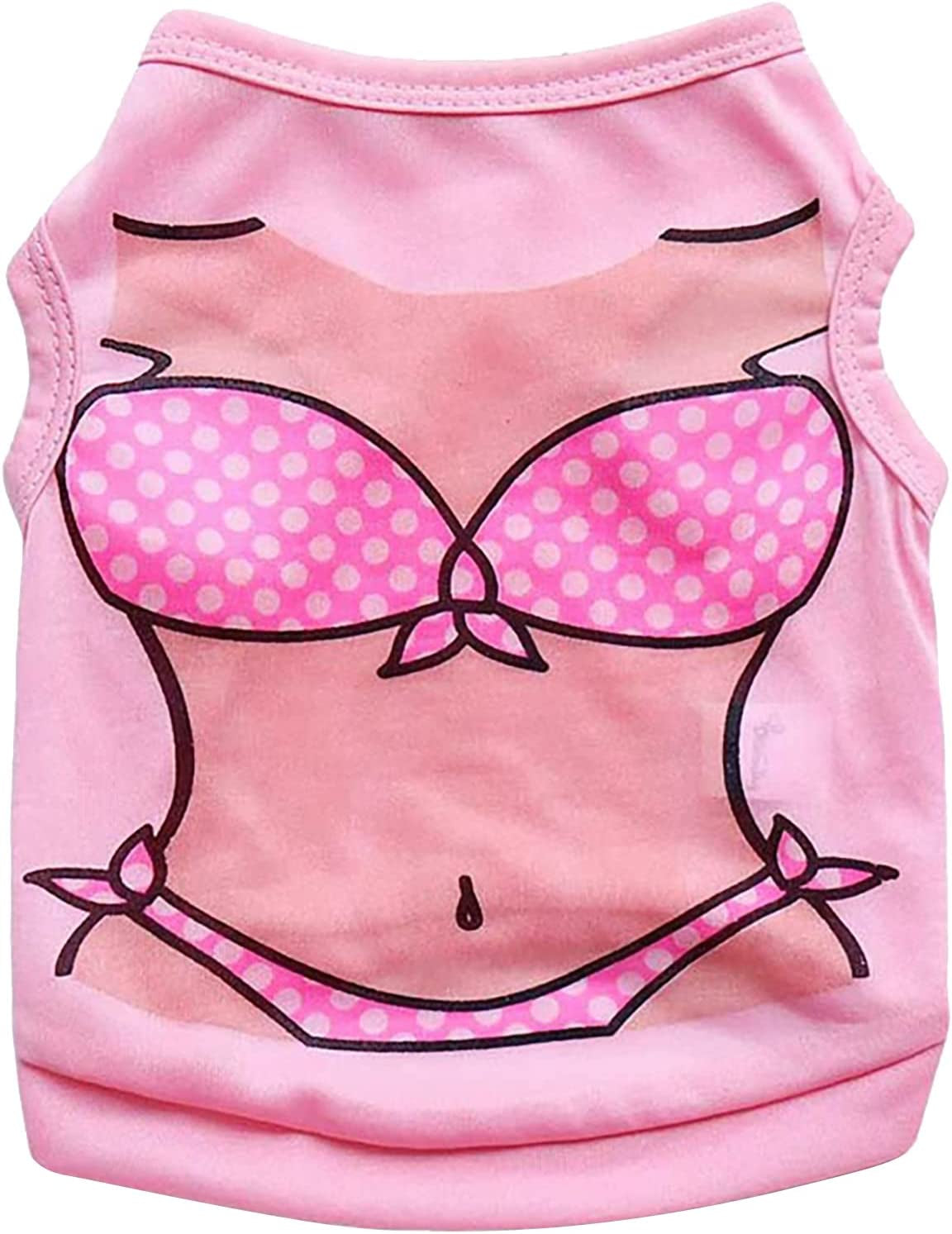 Pet Clothes Rack Small Dog Vest Thin Bikini Pet T Shirt Teddy Cat Pet Supplies Animals & Pet Supplies > Pet Supplies > Dog Supplies > Dog Apparel HonpraD Hot Pink Large 