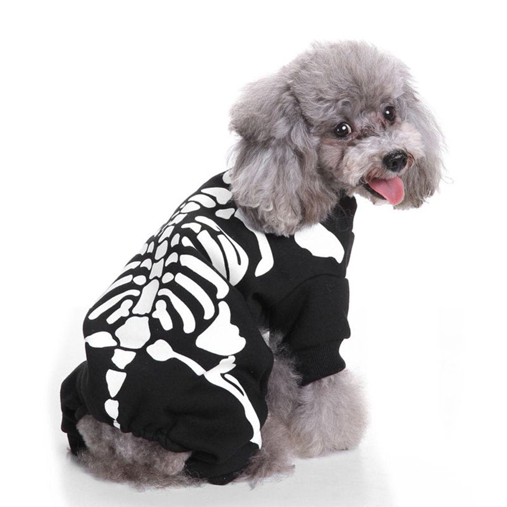 Funny Skeleton Dog Pet Clothes Halloween Dog Costume Pet Party Dressing up Apparel