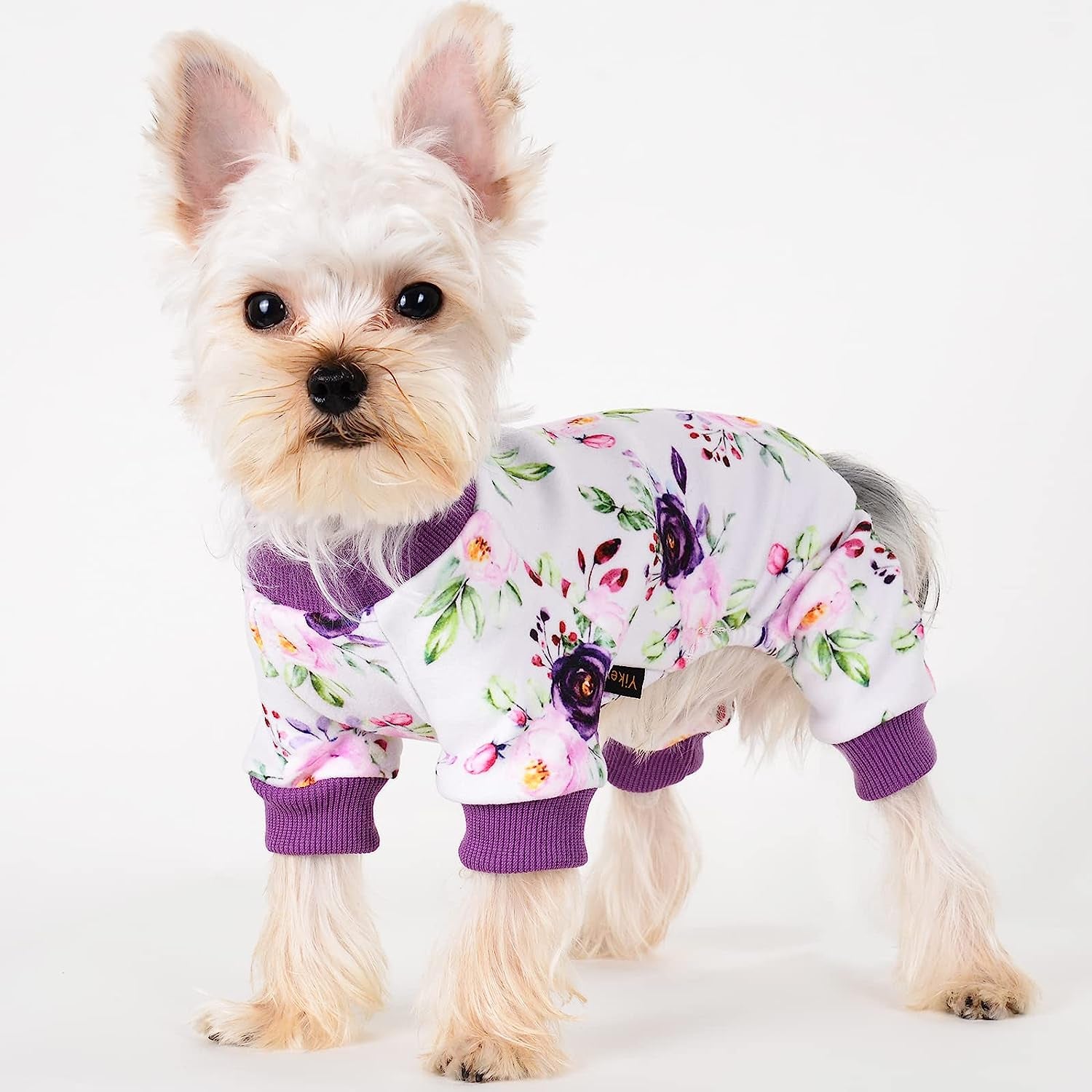 Yikeyo Dog Pajamas, Fall Winter Pink Dog Clothes for Small Medium Dogs Girl, Cat Apparel Outfit (Purple, X-Small) Animals & Pet Supplies > Pet Supplies > Dog Supplies > Dog Apparel Yikeyo Purple X-Small 