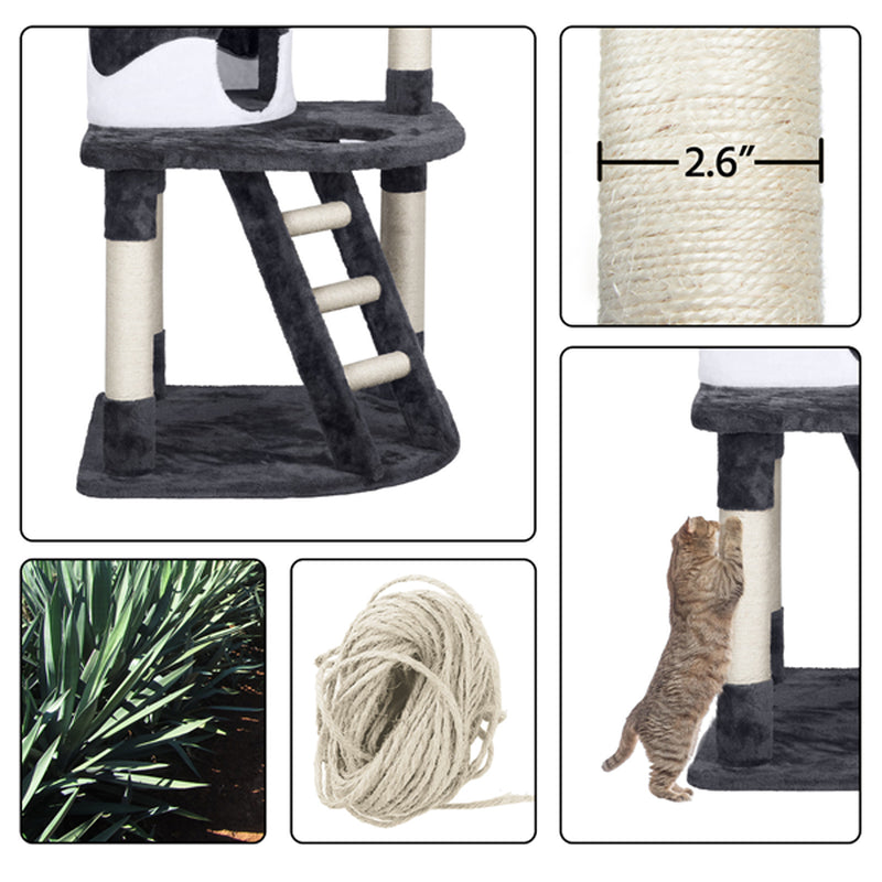 Smilemart 48" Cat Tree with Condo and Scratching Post Tower, Dark Gray Animals & Pet Supplies > Pet Supplies > Cat Supplies > Cat Furniture SmileMart   