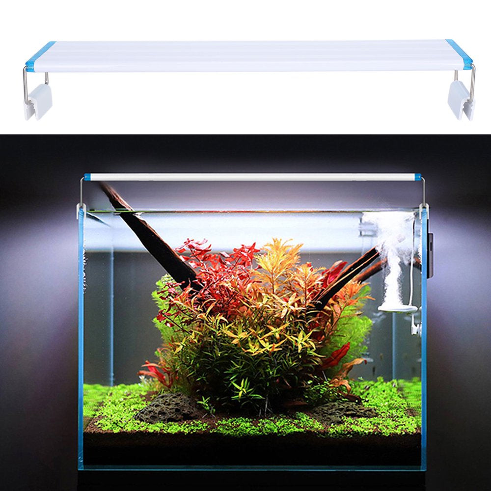 Ccdes Fish Tank Hood Light,Fish Tank LED Light,Ultra‑Thin Aquarium Light 32 LED Beads Fish Tank White Lighting Lamp Clip‑On US Plug 110V