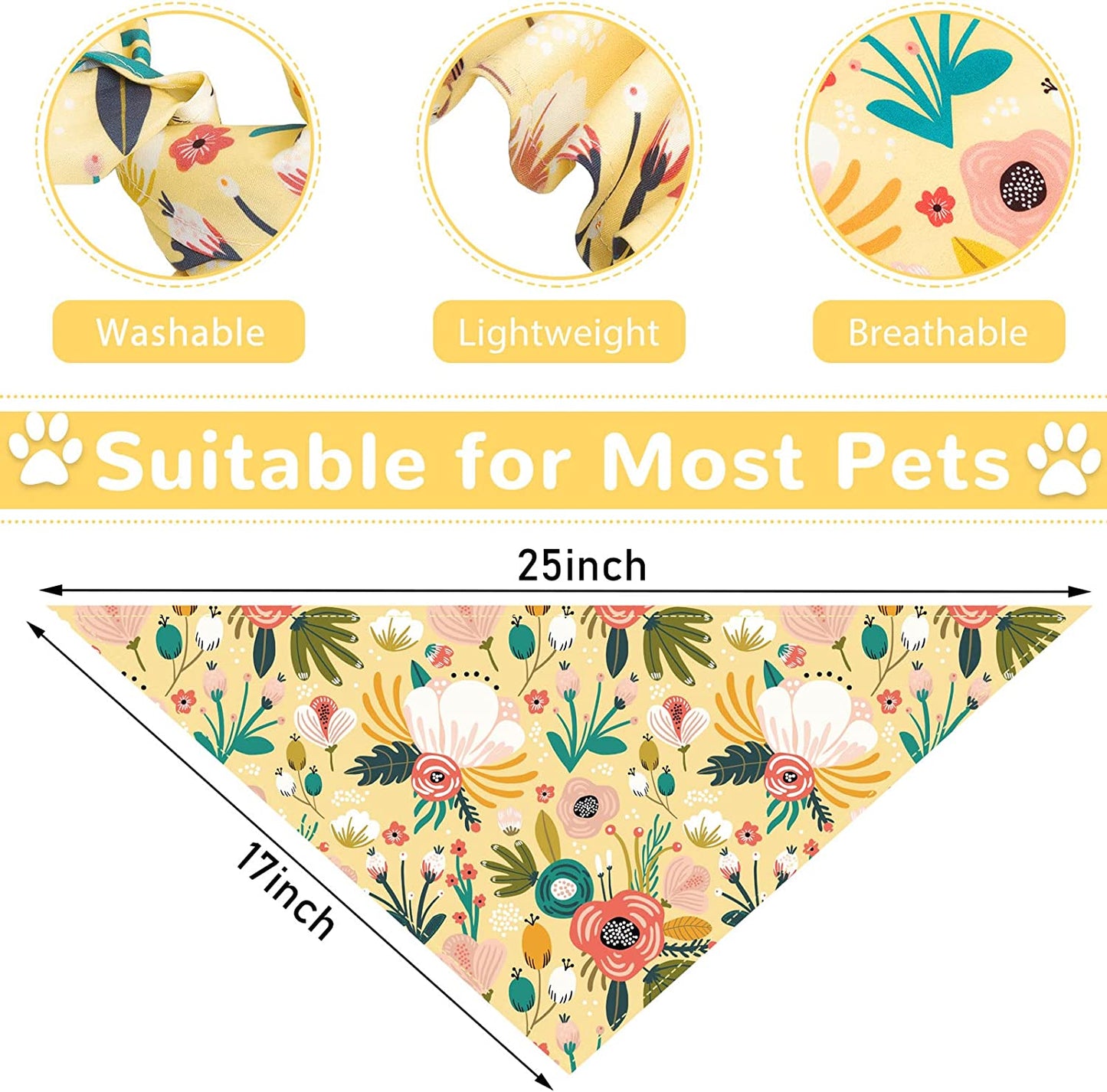 8 Pieces Floral Dog Bandana Girl Boy Spring Flower Pet Triangle Bib Scarf Daisy Rose Pet Bandana Washable Adjustable Dog Kerchief Suitable for Most Dogs and Cats Animals & Pet Supplies > Pet Supplies > Dog Supplies > Dog Apparel Weewooday   