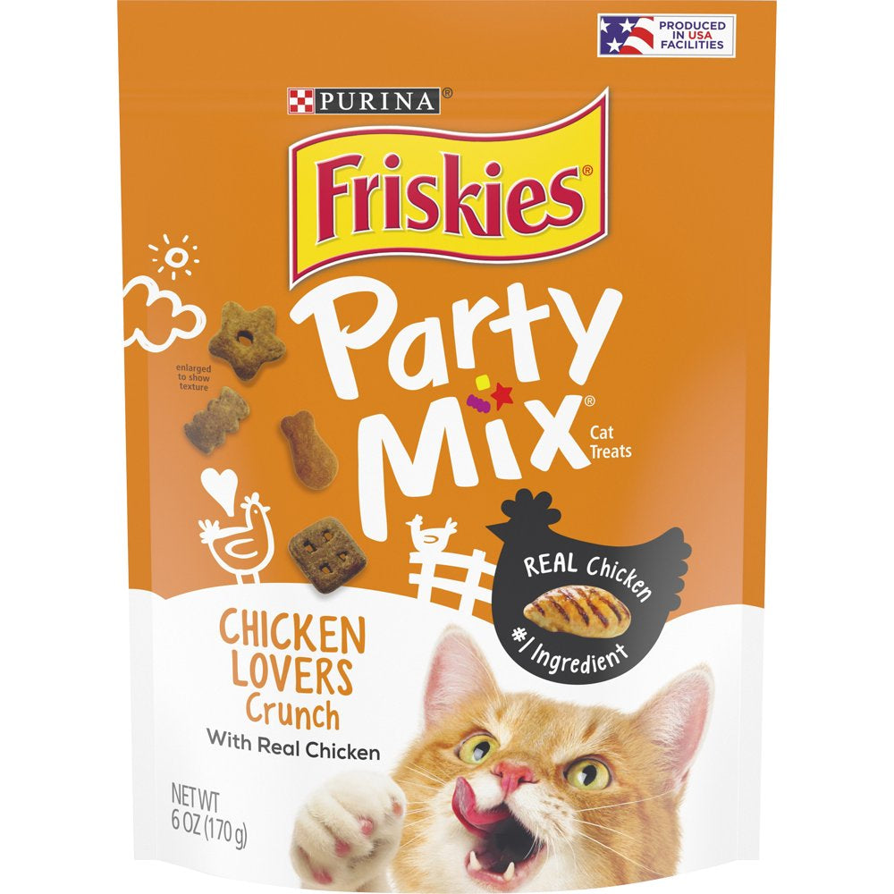 Friskies Cat Treats, Party Mix Chicken Lovers Crunch, 20 Oz. Canister