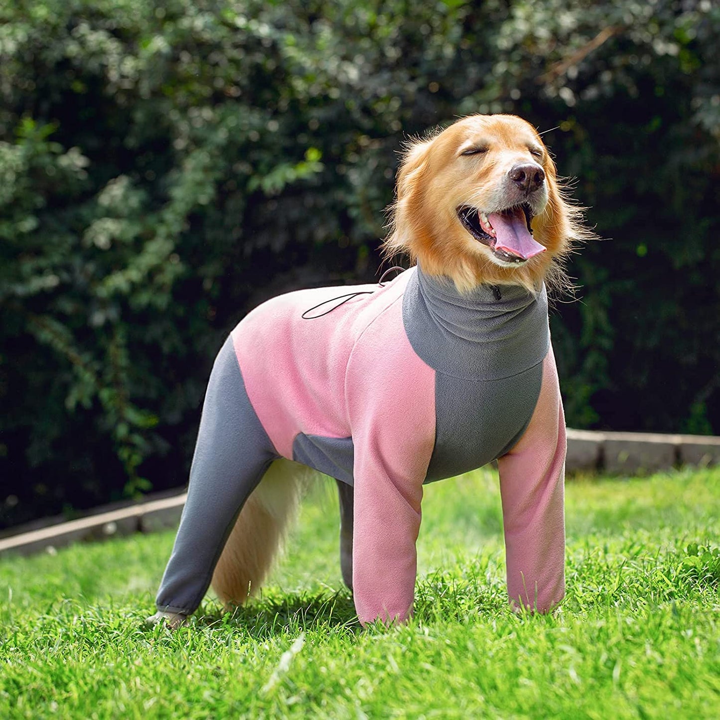 Dog Winter Warm Coats 4-Legs Fleece for Large Medium Dogs, High Collar Dog Cold Weather Coat Full Body Dog Snowsuit Comfort Windproof Dog Sweater (2XL, Pink) Animals & Pet Supplies > Pet Supplies > Dog Supplies > Dog Apparel Yeapeeto   