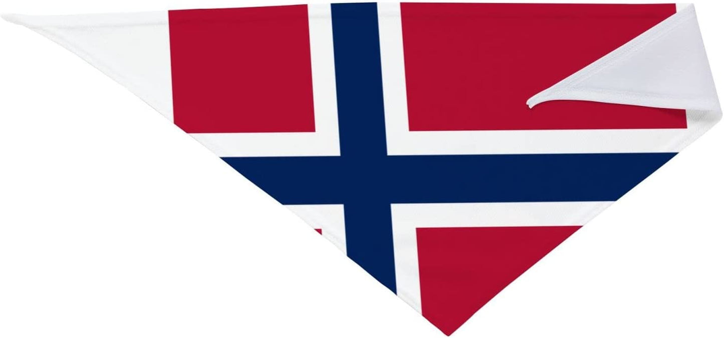 Flag of Norway Pet Dog and Cat Decorative Triangle Scarf,Dog Bandana,Breathable and Stain Resistant. Animals & Pet Supplies > Pet Supplies > Dog Supplies > Dog Apparel ZALTAS   