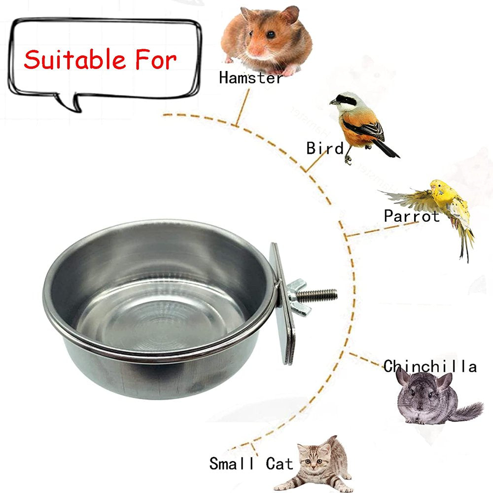 Hamiledyi Bird Feeding Dish Cups Parrot Food Bowl Clamp Holder Coop Cup, Bird Cage Water Bowl for Parakeet African Greys Conure Cockatiels Lovebird Budgie Chinchilla 2 Pack Animals & Pet Supplies > Pet Supplies > Bird Supplies > Bird Food Hamiledyi-us   