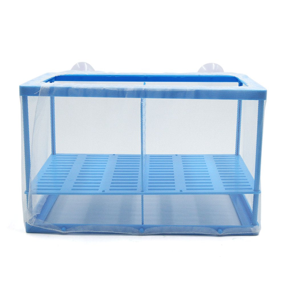 Betta Tank Aquarium Fish Separation Frame Net Fry Hatchery Breeder Box Blue Animals & Pet Supplies > Pet Supplies > Fish Supplies > Aquarium Fish Nets Unique-Bargains   