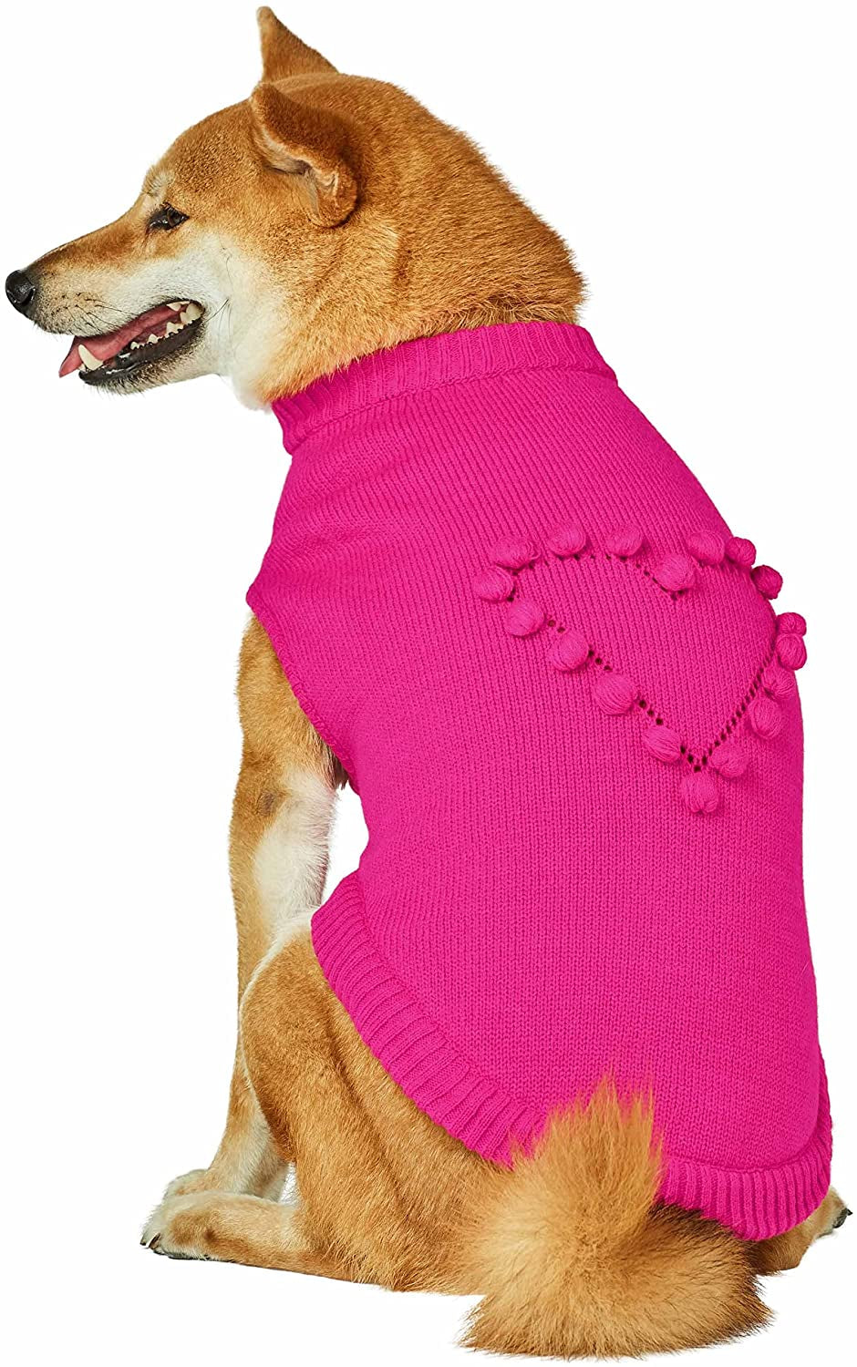 Blueberry Pet 2023 New Heart Dog Sweater Valentine’S Day Clothes for Large Girl Dogs, Hot Pink Pullover Crewneck Holiday Apparel, Back Length 20” Animals & Pet Supplies > Pet Supplies > Dog Supplies > Dog Apparel Blueberry Pet   