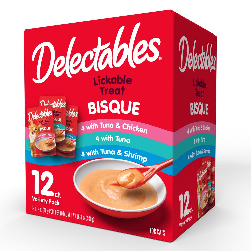 Delectables Bisque Tuna & Shrimp Flavor Soft Treats for Cats, 1.4 Oz. Animals & Pet Supplies > Pet Supplies > Cat Supplies > Cat Treats Hartz Mountain Corp Tuna, Chicken, Shrimp 12 