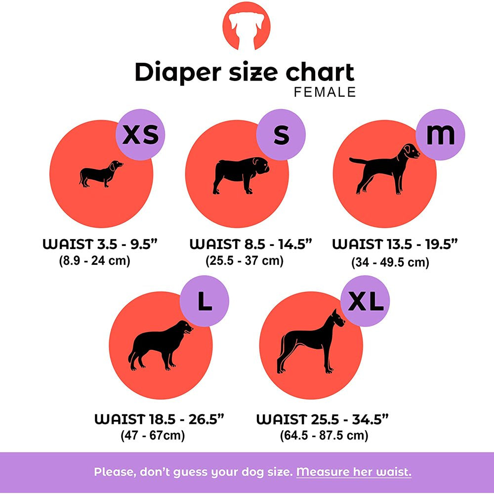 Dog Diapers Washable & Reusable Female and Male Dog Diapers Materials Durable Machine Washable Solution for Pet Incontinence and Long Travels - 3 Pack Set (M, New) Animals & Pet Supplies > Pet Supplies > Dog Supplies > Dog Diaper Pads & Liners Home Décor   