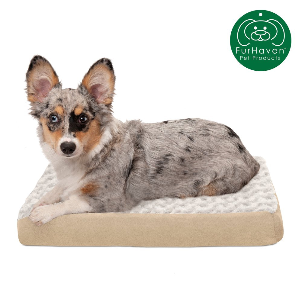 Furhaven Pet Products | Deluxe Memory Foam Ultra Plush Mattress Pet Bed for Dogs & Cats, Chocolate, Jumbo Animals & Pet Supplies > Pet Supplies > Cat Supplies > Cat Beds FurHaven Pet Cooling Gel Foam S Cream