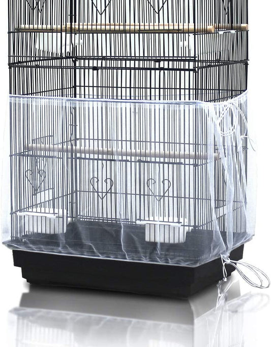 Universal Birdcage Cover Seed Catcher Mesh Parrot Cage Skirt- White (Not Include Birdcage) Animals & Pet Supplies > Pet Supplies > Bird Supplies > Bird Cage Accessories SurVank   