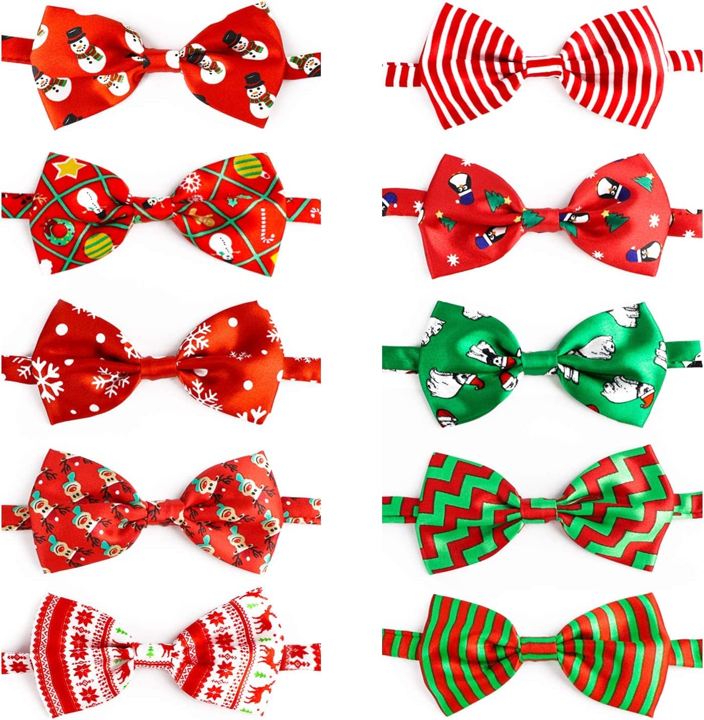 Segarty Puppy Bow Ties, 10 PCS Dog Bowtie Collar Bulk Holiday Cat Collar Grooming Bows for Pet Photography Festival Party Neck Wear Gift, Cute and Plaid Patterned Animals & Pet Supplies > Pet Supplies > Dog Supplies > Dog Apparel Segarty 10 Colors-Happy Time  