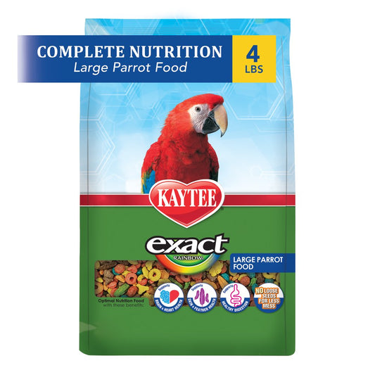 Kaytee Exact Rainbow Large Parrot Pet Bird Food, 4 Lb