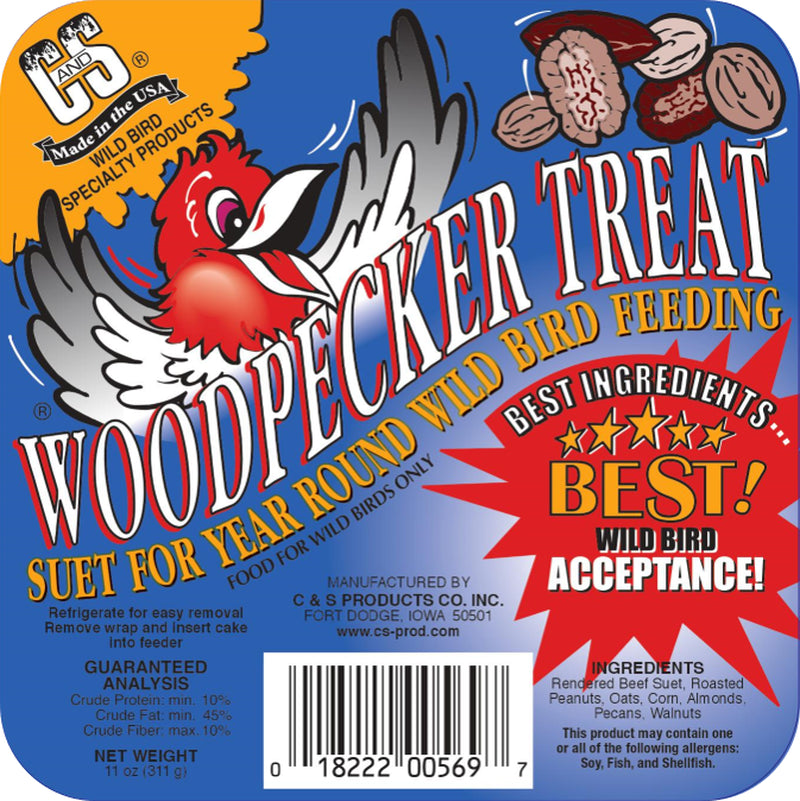 C&S Woodpecker Suet Treat, 11 Oz Cake, Wild Bird Suet, 12 Pack Animals & Pet Supplies > Pet Supplies > Bird Supplies > Bird Treats C&S Products Company   