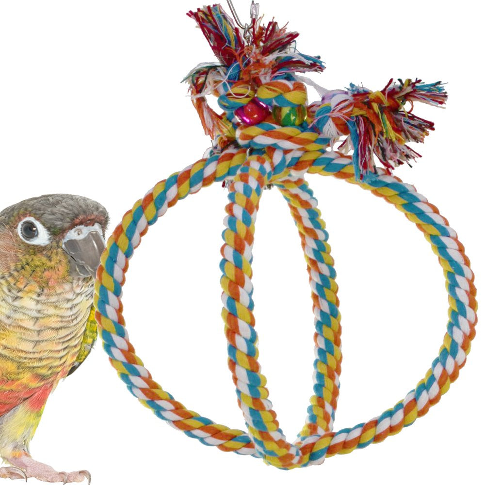 Bonka Bird Toys 1992 Medium Globe Rope Ring Swing Bird Toy. Animals & Pet Supplies > Pet Supplies > Bird Supplies > Bird Gyms & Playstands Bonka Bird Toys   