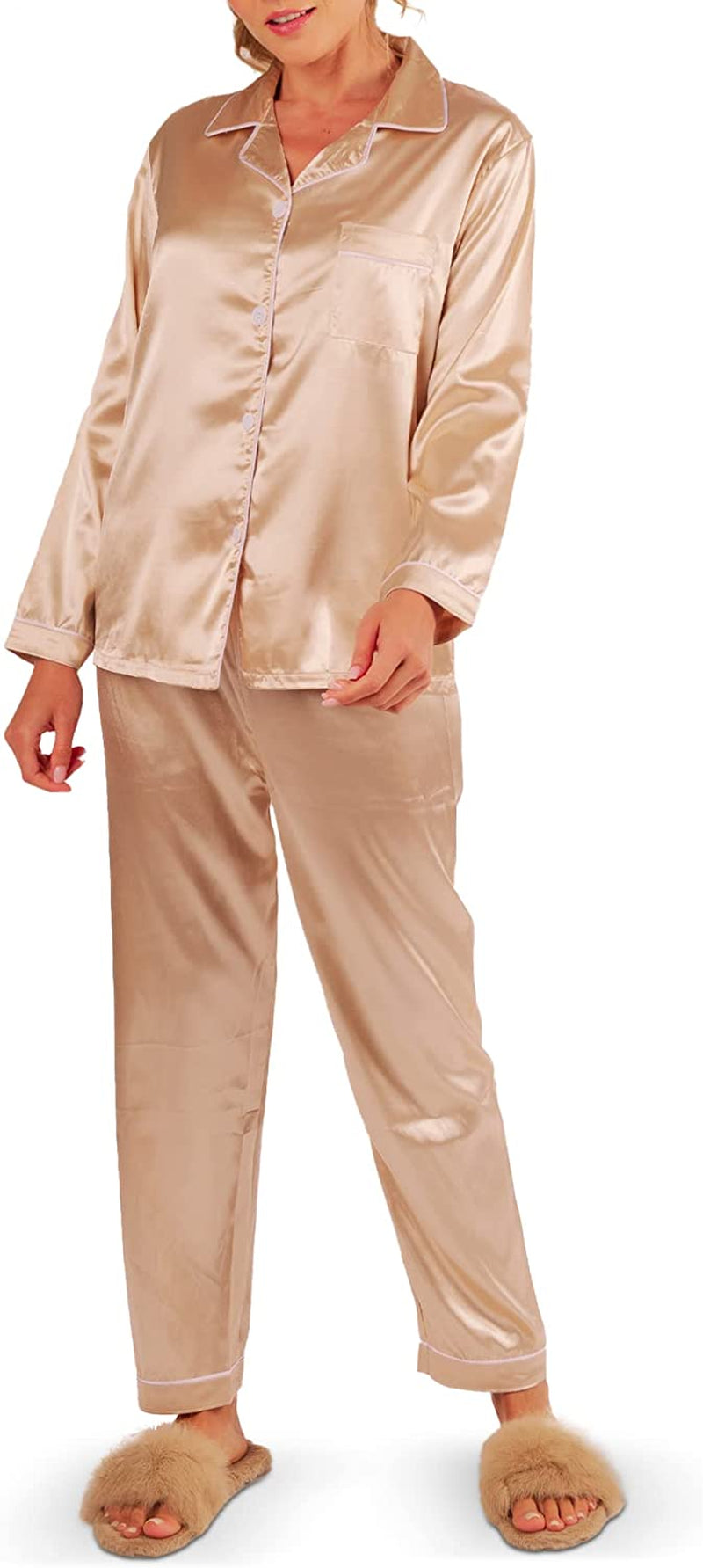 ÉLIDA Women'S Pajamas - Silky 2-Piece Pajama Set - Soft & Comfortable – KOL  PET