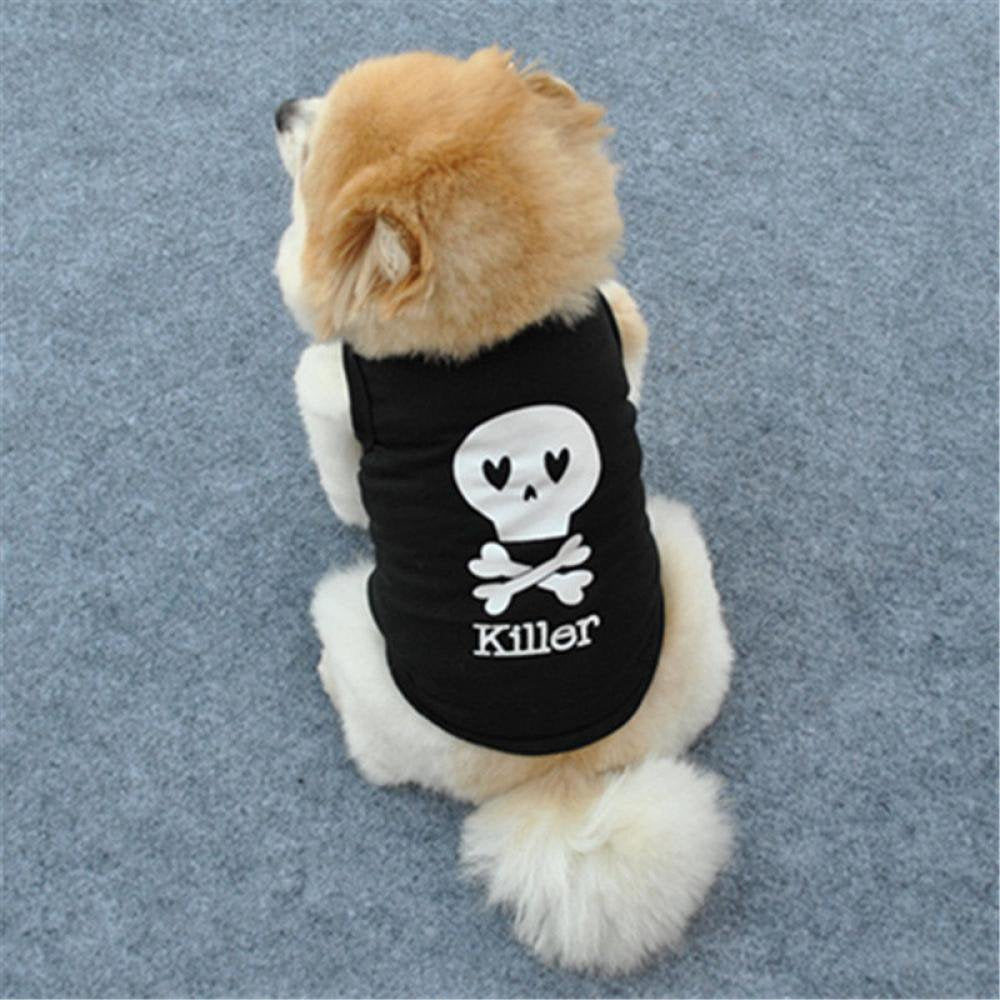 Small Pet Dogs Summer Cotton Skull Tops Vest Tank Cat Doggy Puppy Crown Apparel Animals & Pet Supplies > Pet Supplies > Cat Supplies > Cat Apparel CN   