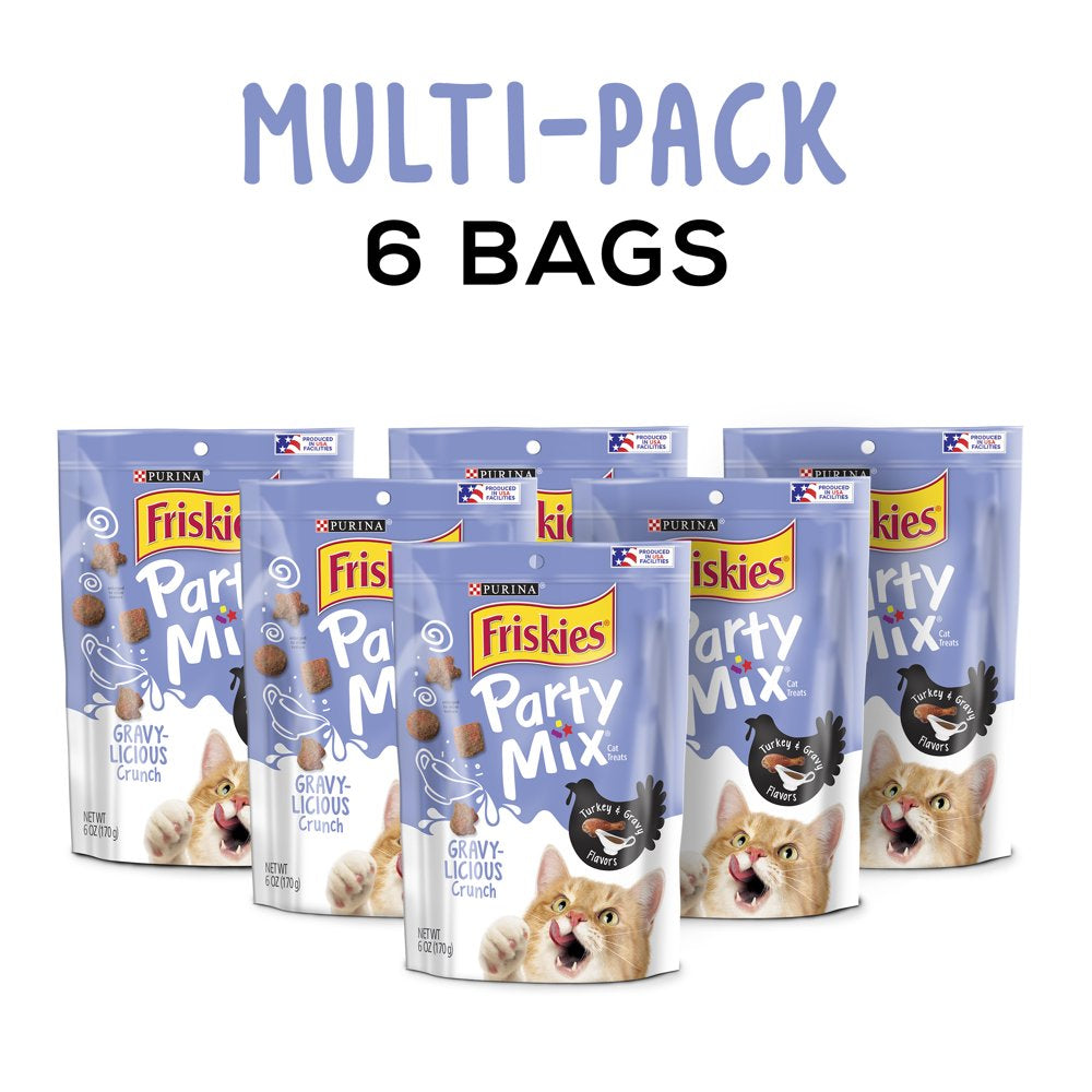 Friskies Cat Treats, Party Mix Crunch Gravylicious Turkey & Gravy Flavors, (6) 6 Oz. Bags Animals & Pet Supplies > Pet Supplies > Cat Supplies > Cat Treats Nestlé Purina PetCare Company   