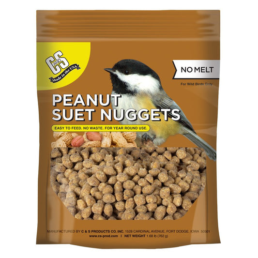 C&S Peanut Suet Nuggets, No Melt - No Waste, 27 Oz , Wild Bird Food Animals & Pet Supplies > Pet Supplies > Bird Supplies > Bird Food Central Garden and Pet   