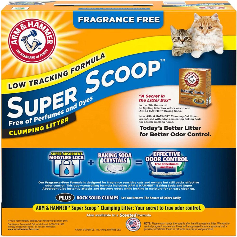 Arm & Hammer Super Scoop Clumping Cat Litter, Fragrance Free 40Lb