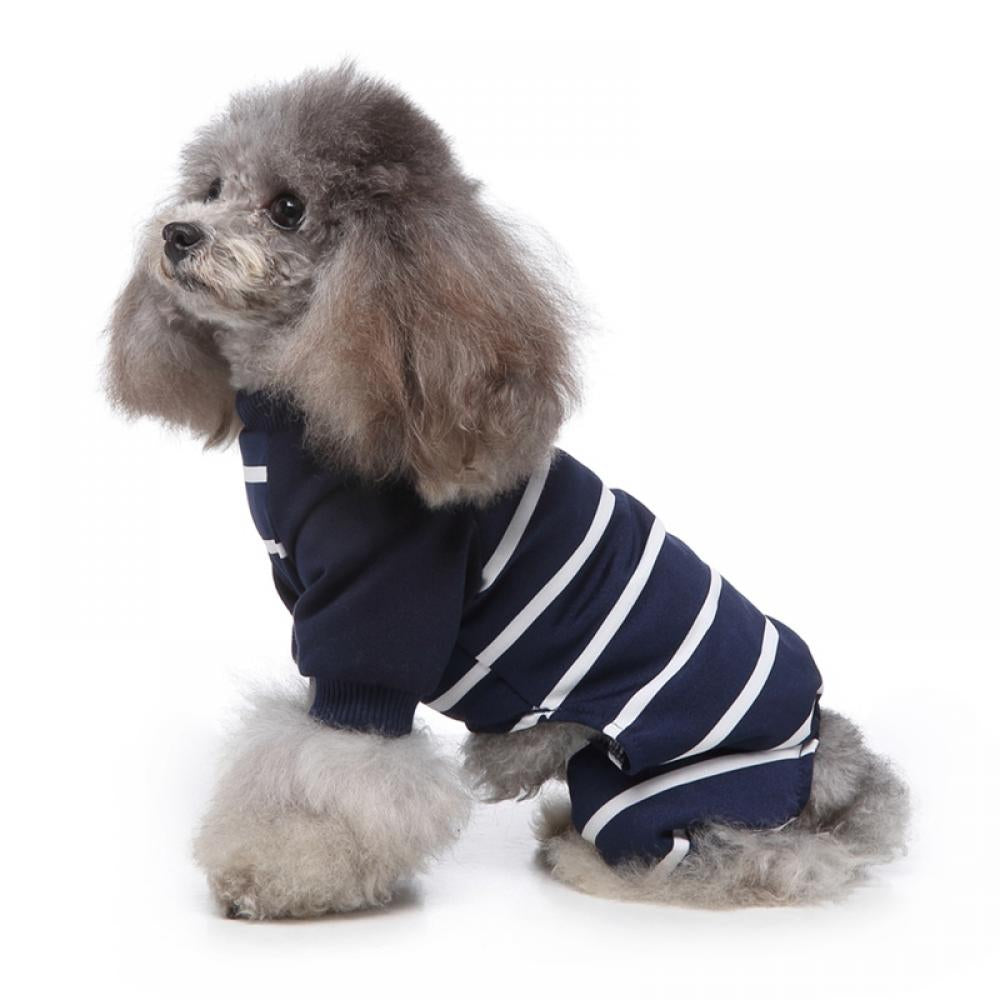 Echenor Dog Pajamas, Puppy All Seasons Stripe Homewear Apparel Jumpsuit, Cotton Romper Clothes Costume for Pet Dogs Cats