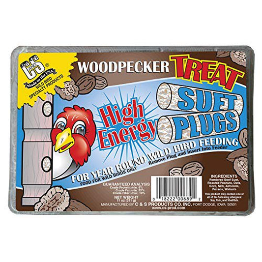 C&S Woodpecker Treat Suet Plug 11 Ounces, 12 Pack Animals & Pet Supplies > Pet Supplies > Bird Supplies > Bird Treats Central Garden & Pet   