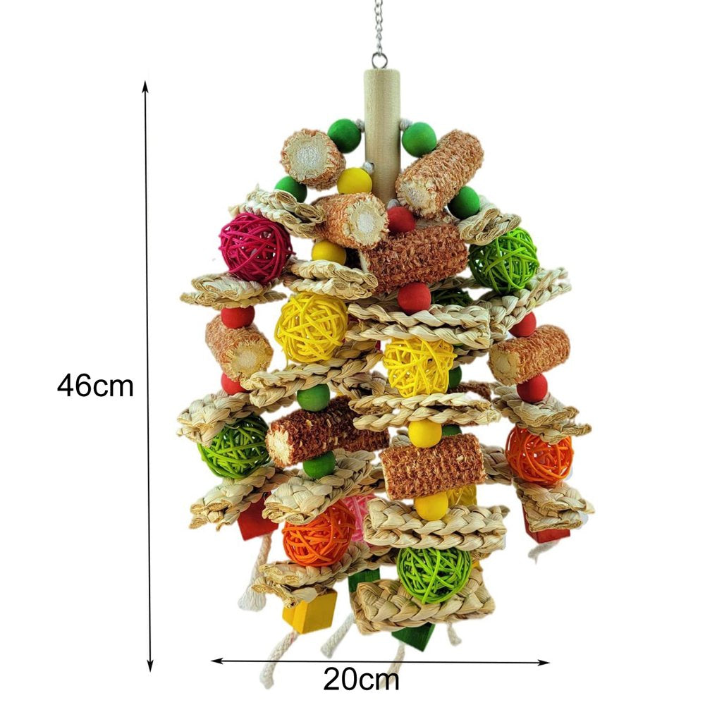 Parrot Toy Colorful Accessories Natural Wooden Puzzle Toy Bird Cage Chewing Toy for Cockatiels Macaw Animals & Pet Supplies > Pet Supplies > Bird Supplies > Bird Cage Accessories duixinghas   