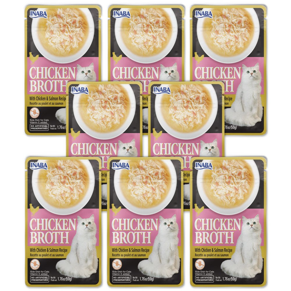 INABA Chicken Broth Complement/Topper/Treat for Cats, Eight 1.76 Oz Pouches, Chicken Animals & Pet Supplies > Pet Supplies > Cat Supplies > Cat Treats INABA Foods (USA) Inc Chicken and Salmon Recipe  