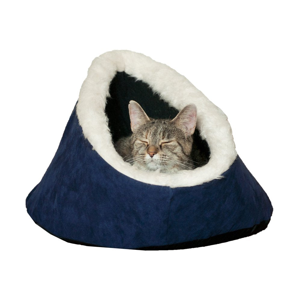 Pet Bed - Fabric Cave for Indoors - Comfortable Interior, Removable Cushion, Machine Washable Bed for Cats, Kittens, or Small Dogs by PETMAKER (Blue) Animals & Pet Supplies > Pet Supplies > Cat Supplies > Cat Beds Trademark Global, LLC. Blue  