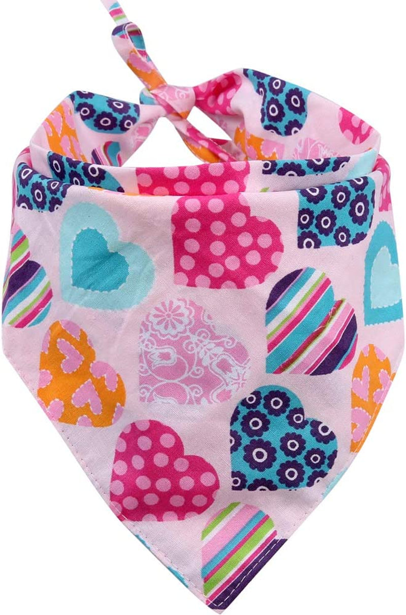 Valentine'S Day Dog Bandana Reversible Triangle Bibs Scarf Accessories for Dogs Cats Pets Animals Animals & Pet Supplies > Pet Supplies > Dog Supplies > Dog Apparel KZHAREEN Pattern 2 Small 