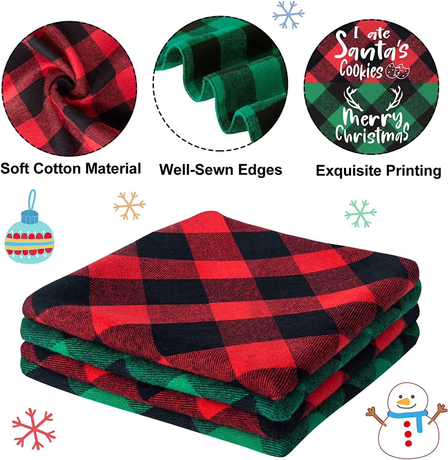 Roberly 2 Pack Christmas Dog Bandanas Plaid Reversible Triangle Bibs Christmas Scarf Accessories Costumes for Small Medium Large Dogs Cats Pets Animals Animals & Pet Supplies > Pet Supplies > Dog Supplies > Dog Apparel Roberly   