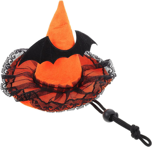 Balacoo Wizard Hat Adorable Decorative Costume for Props Witch Headgear Theme with Costumes Cute Supply Cone Lace Pet Dog Wear-Resistant Supplies Themed Hats Bat Black Pumpkin Funny Animals & Pet Supplies > Pet Supplies > Dog Supplies > Dog Apparel Balacoo Orange 15X15X12.5CM 
