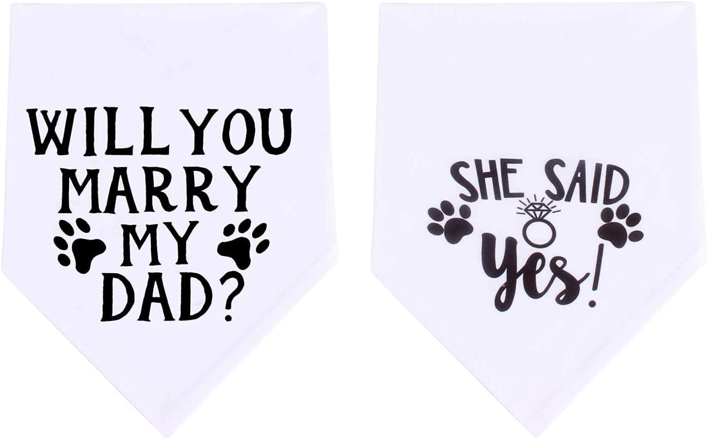 Will You Marry My Daddy Dog Bandana, Dog Wedding Bandana, Dog Engagement Announcement, Wedding Photo Prop, Pet Scarf, Pet Accessories (2 Pack) Animals & Pet Supplies > Pet Supplies > Dog Supplies > Dog Apparel MY   