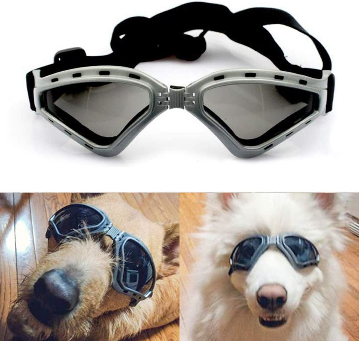 Namsan Dog V-Type Sunglasses UV Protection Fashion Eyewear Goggles Large,Gray Animals & Pet Supplies > Pet Supplies > Dog Supplies > Dog Apparel Namsan   