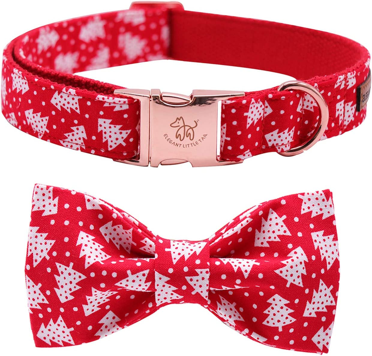 Elegant Little Tail Dog Collar with Bow, Cotton & Webbing, Bowtie Dog Collar, Adjustable Dog Collars for Small Medium Large Dogs and Cats Animals & Pet Supplies > Pet Supplies > Dog Supplies > Dog Apparel Elegant little tail   