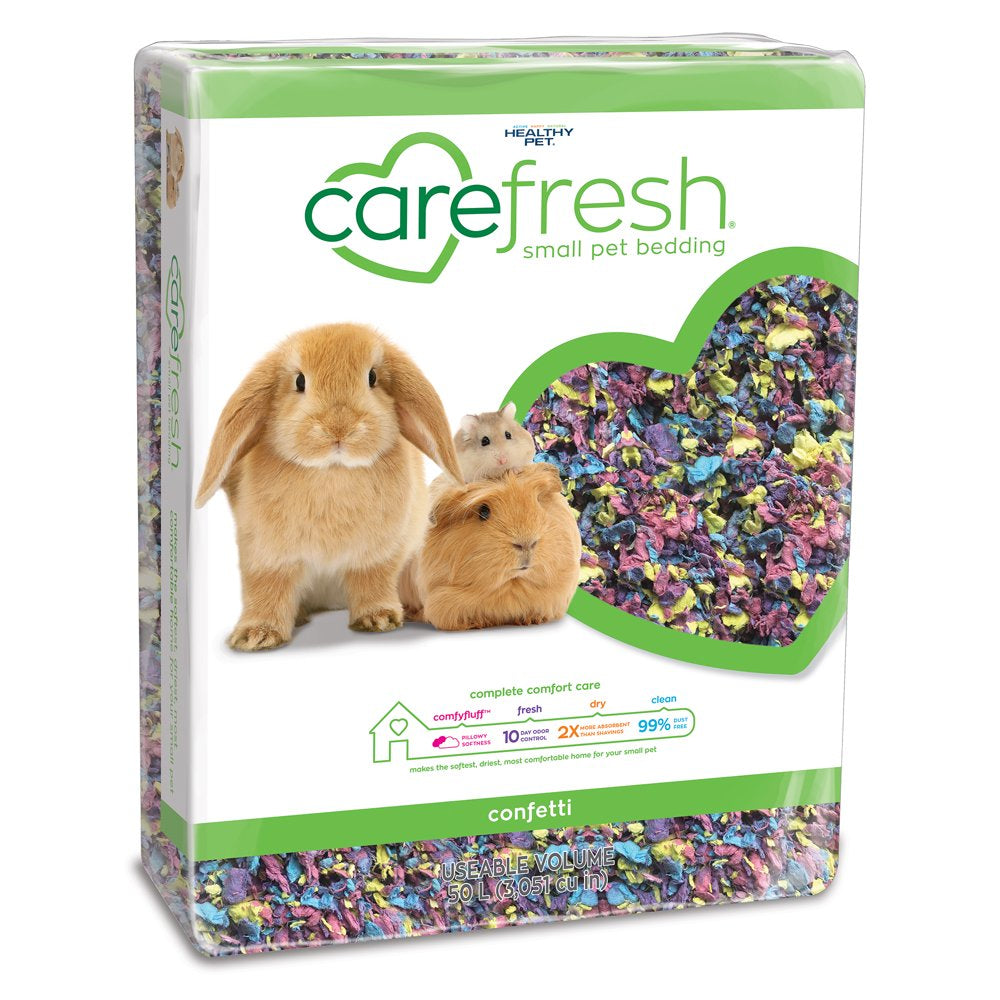 Carefresh Natural Soft Paper Fiber, Small Pet Bedding, Confetti, 50L