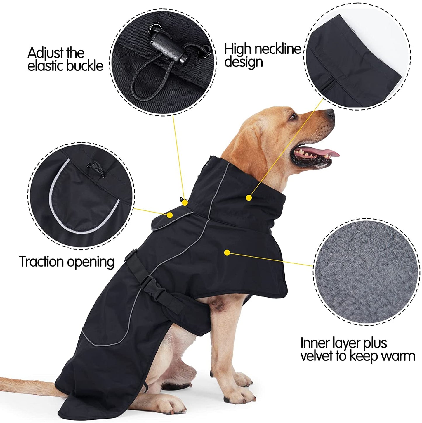 Dog Winter Jacket Cozy Reflective Waterproof Dog Winter Coat Windproof Warm Winter Dog Jacket Comfortable Dog Clothing for Cold Weather Unique Stylish for Large Dogs Walking Hiking Trave Animals & Pet Supplies > Pet Supplies > Dog Supplies > Dog Apparel Dotoner   