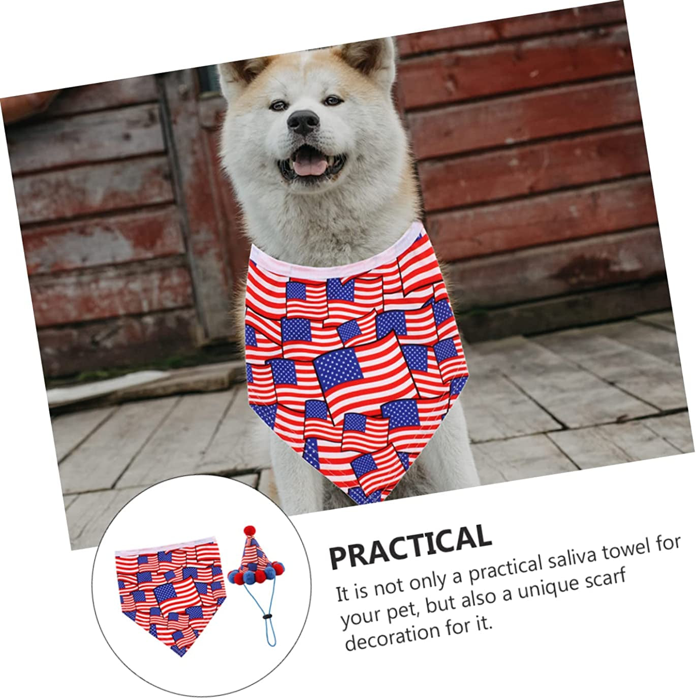 GLSTOY 2Pcs Hat Themed of Towel Birthday Bandana Th Flag Scarf Day Dog Cone Saliva Triangular Independence Festival Favors Party July Pattern American Bib Patriotic Costume Pet Animals & Pet Supplies > Pet Supplies > Dog Supplies > Dog Apparel GLSTOY   