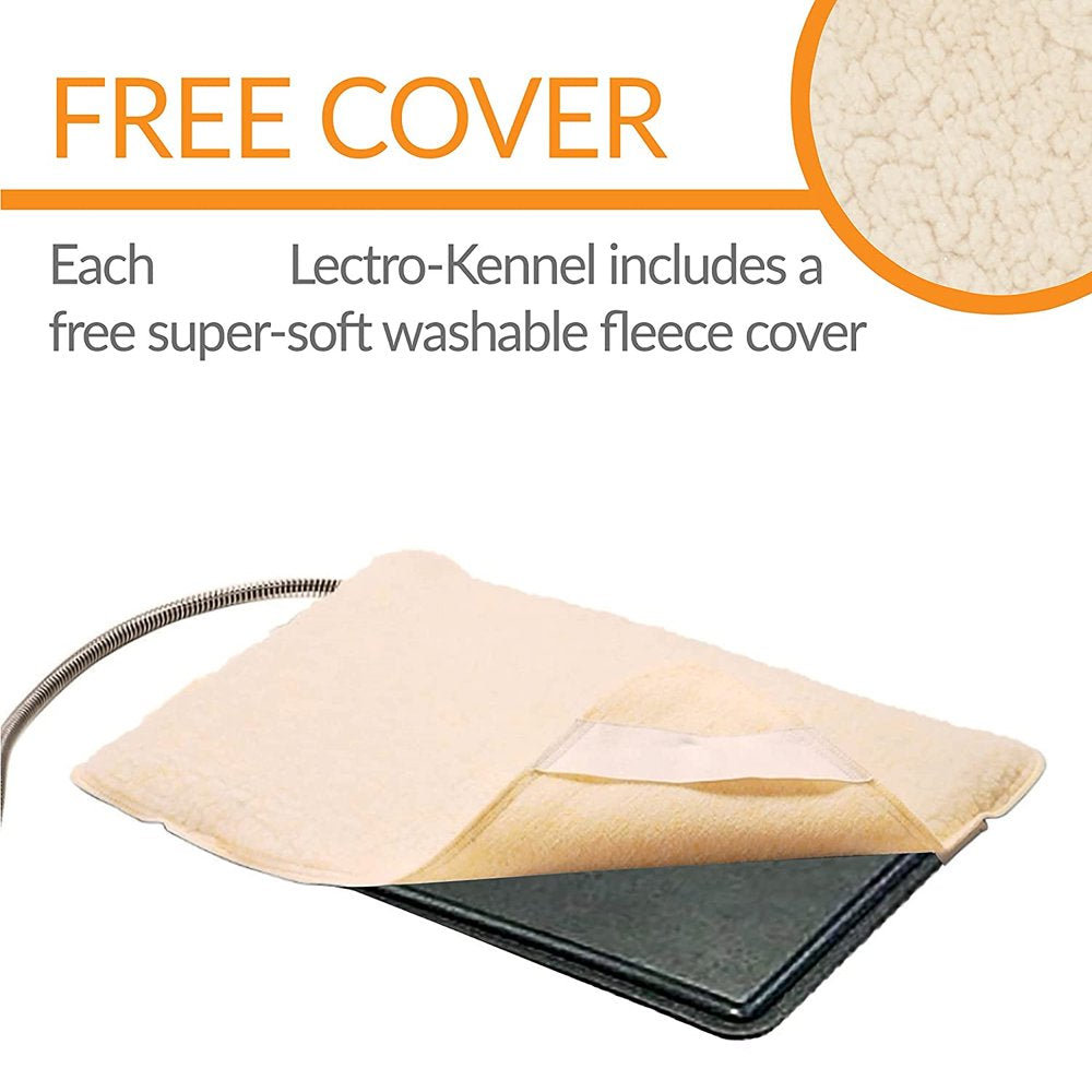 Lectro-Kennel Outdoor Heated Pad with Free Cover Black Medium 16.5 X 22.5 X 0.5 Inches