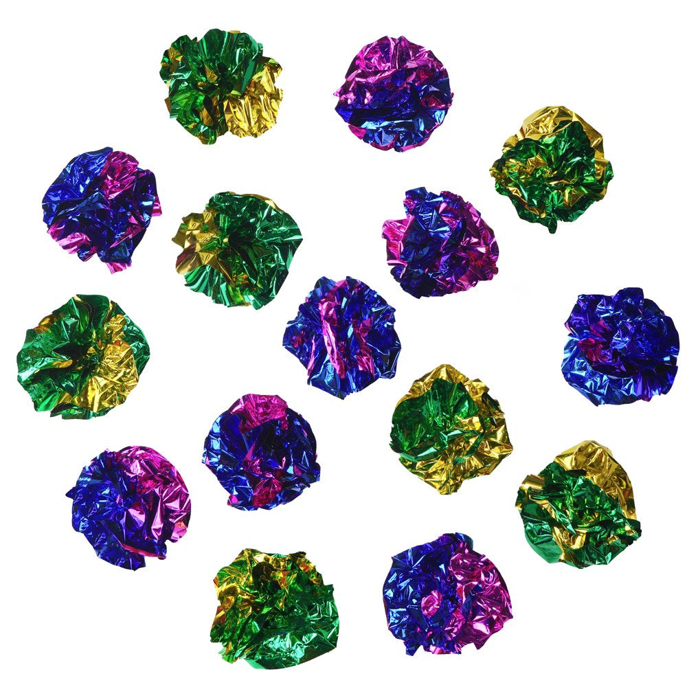 Chiwava 24PCS Mylar Balls Shiny Crinkle Cat Toys Ball Kitten Crackle Lightweight Play 1.6" Assorted Color Animals & Pet Supplies > Pet Supplies > Cat Supplies > Cat Toys Wonpet Co., Ltd   