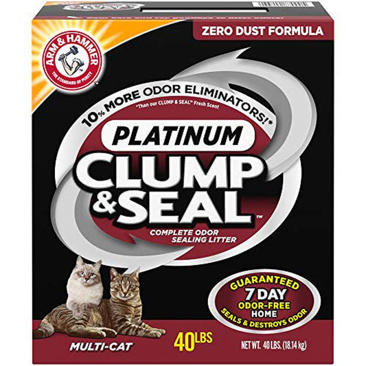 Arm & Hammer Clump & Seal Platinum Cat Litter, Multi-Cat, 40 Pound (Pack of 1) Animals & Pet Supplies > Pet Supplies > Cat Supplies > Cat Litter LPI   
