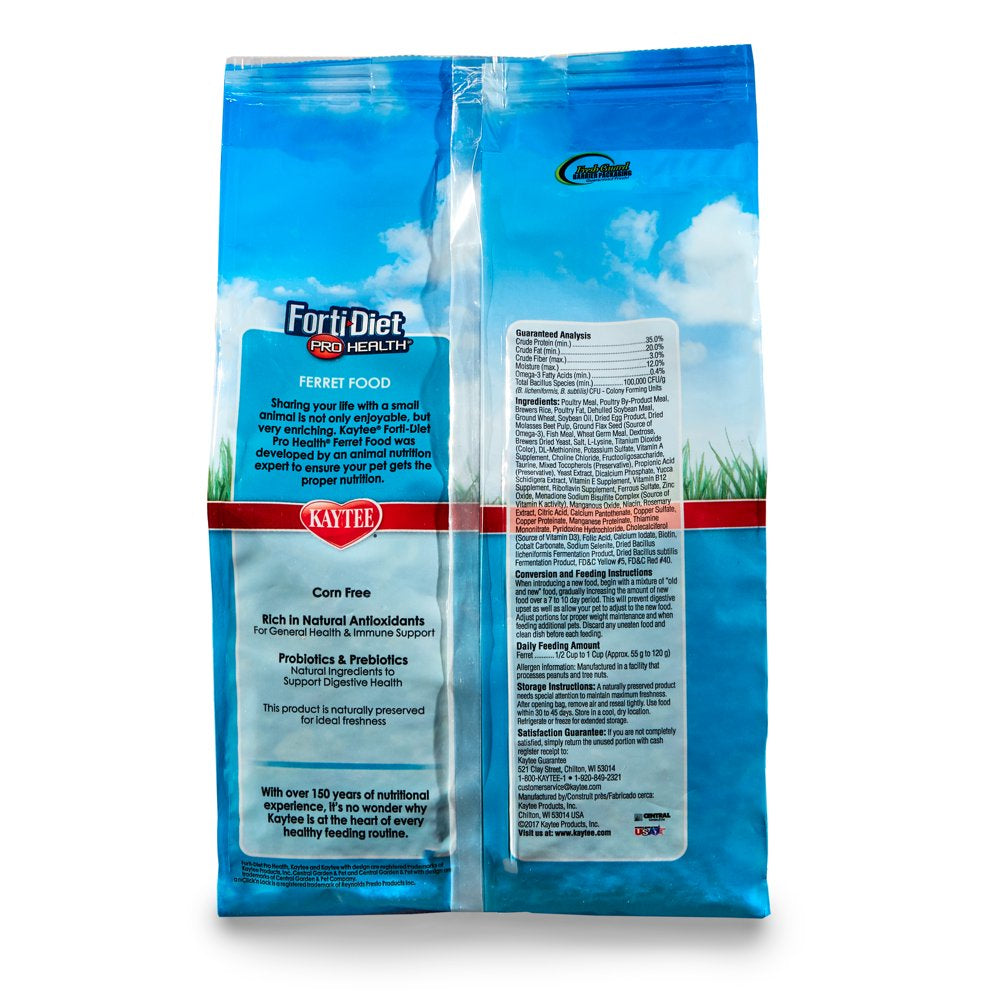 Kaytee Forti-Diet Pro Health Ferret Food 3Lb Animals & Pet Supplies > Pet Supplies > Small Animal Supplies > Small Animal Food Central Garden and Pet   